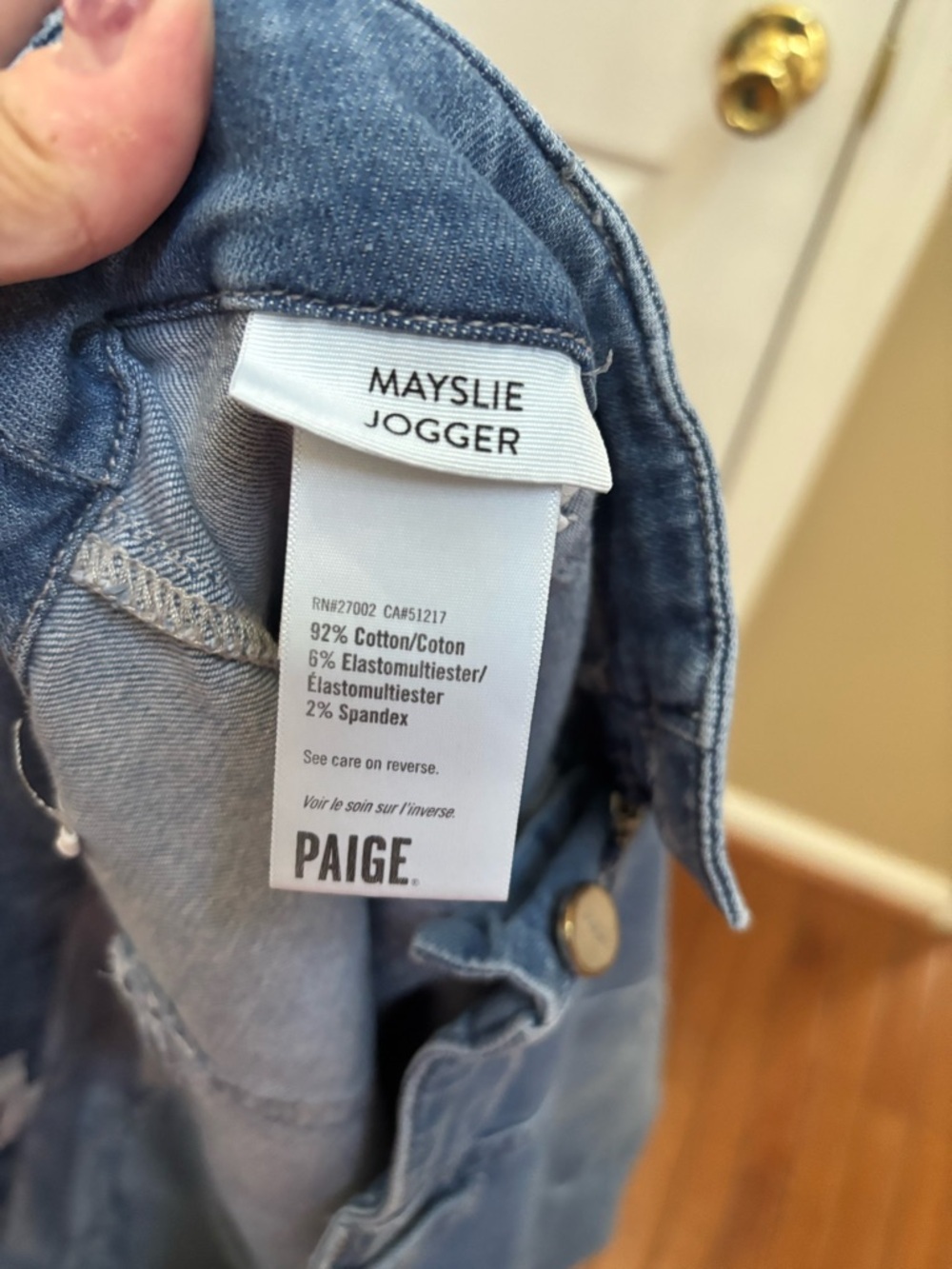 Paige Mayslie Jogger Woman’s Blue Denim Jeans, Size 19 waist (18-1x), EUC - Picture 3 of 5